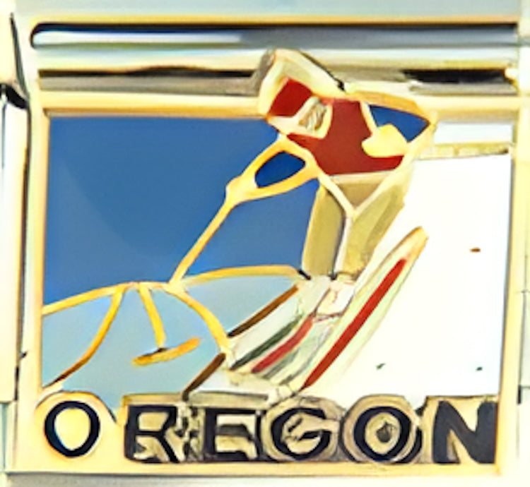 Oregon Text with Skier