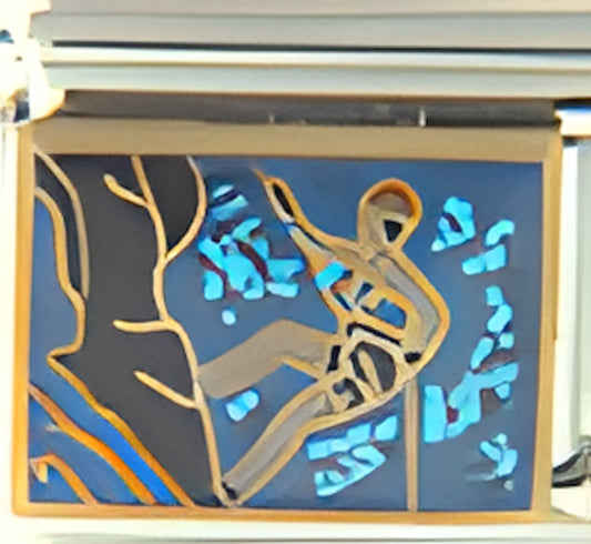 Rock Climber on Sparkle Blue
