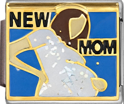 Pregnant New Mom on Blue