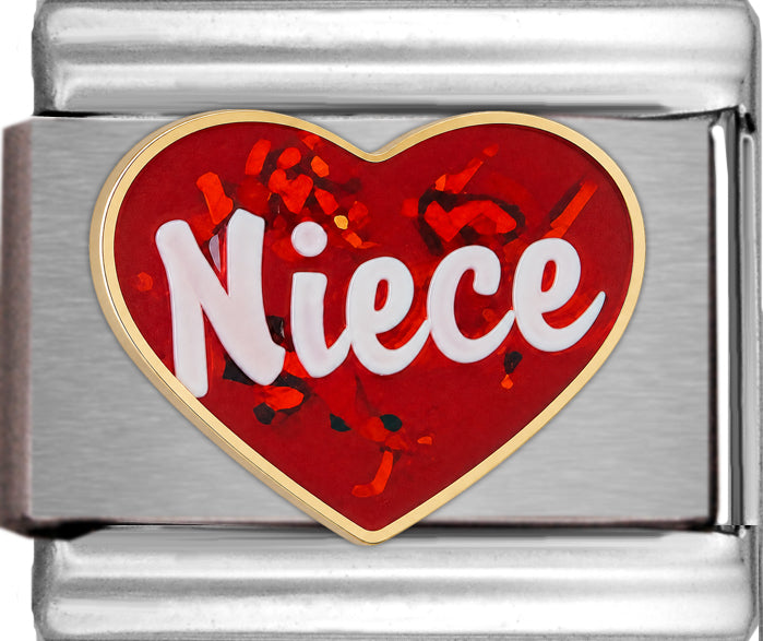 Niece on Sparkle Red Heart