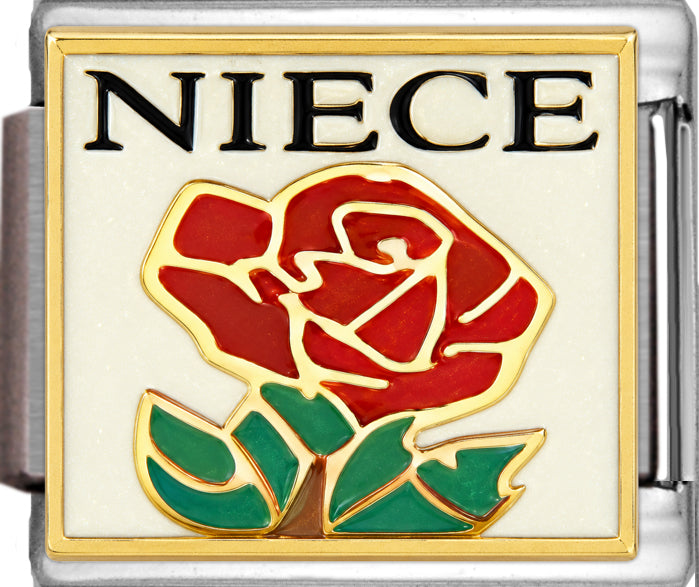 Niece with Rose on White