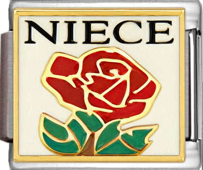 Niece with Rose on White