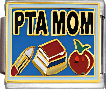 PTA Mom with Pencil Books and Apple