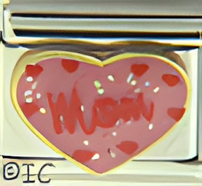 Red Mom on Pink Heart