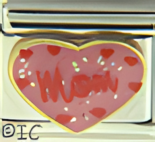 Red Mom on Pink Heart