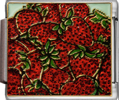 Strawberries on Blue