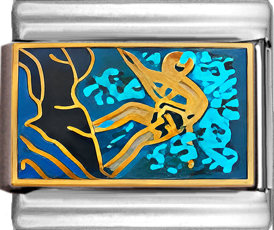 Rock Climber on Sparkle Blue