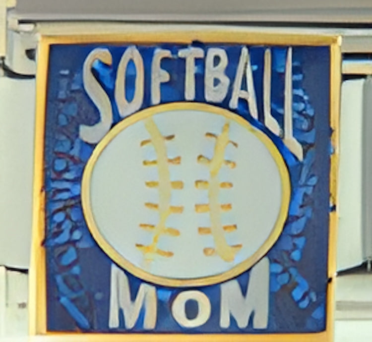 Softball Mom on Sparkle Blue