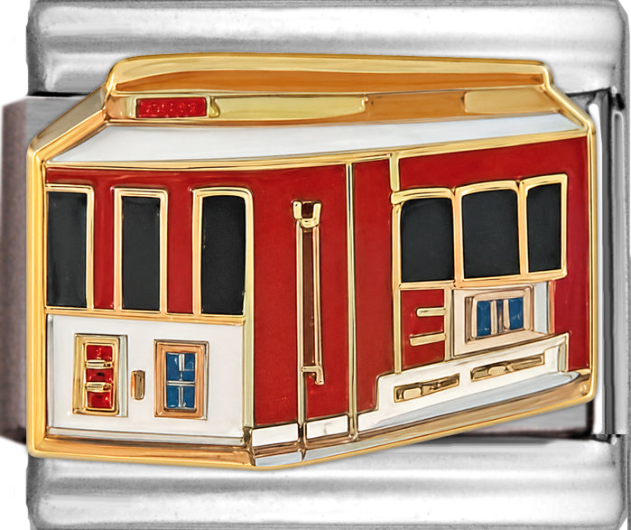 Red and White San Francisco Cable Car