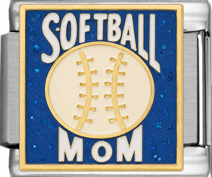 Softball Mom on Sparkle Blue