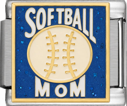 Softball Mom on Sparkle Blue