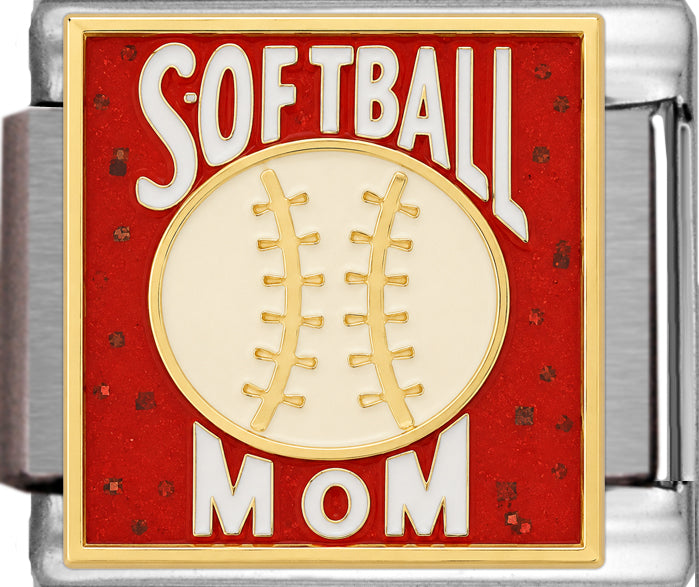 Softball Mom on Sparkle Red