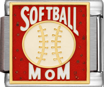 Softball Mom on Sparkle Red
