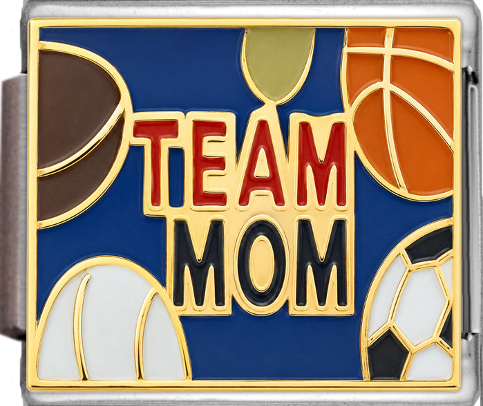 Team Mom on Dark Blue with Sports Balls