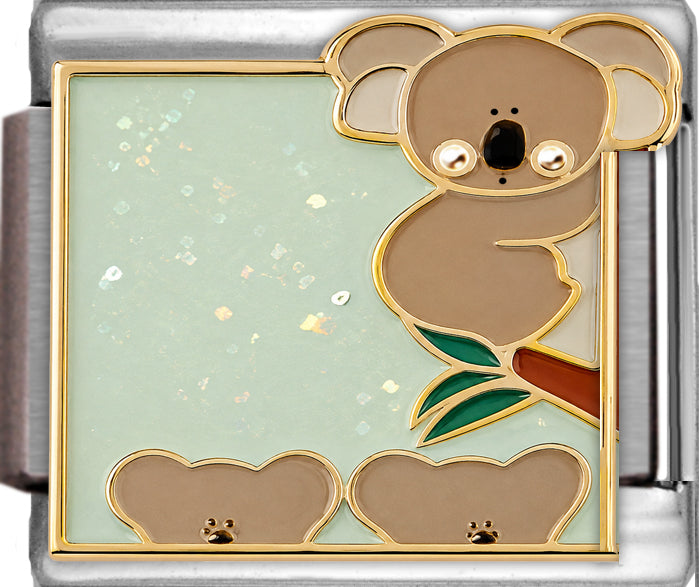 Three Koalas on Sparkle Teal