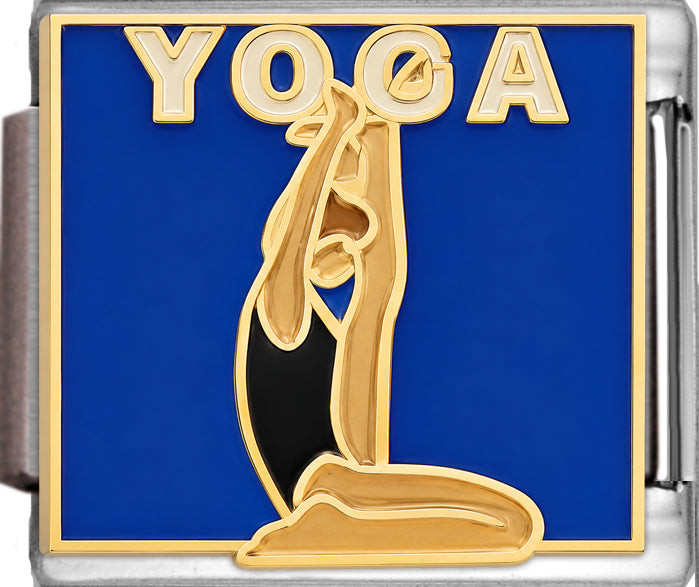 Yoga Pose Woman on Blue