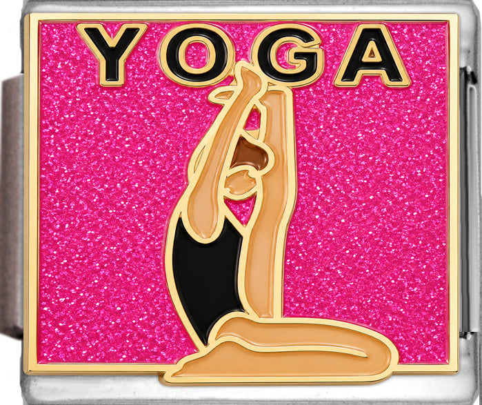 Yoga Pose on Sparkle Pink