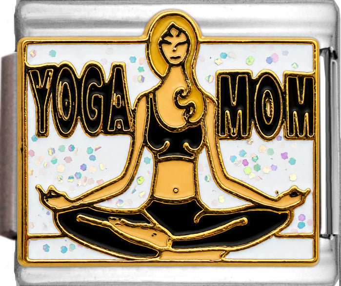Yoga Mom Pose on White
