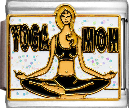 Yoga Mom Pose on White