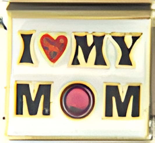 I Love My Mom with July Birthstone