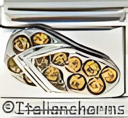 Sterling Flip Flop with Yellow Stones