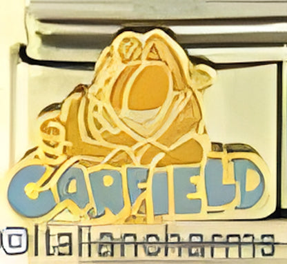 Garfield with Blue Text