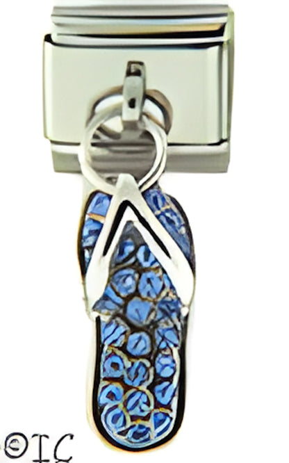 Dangle Blue CZ Sole Flip Flop