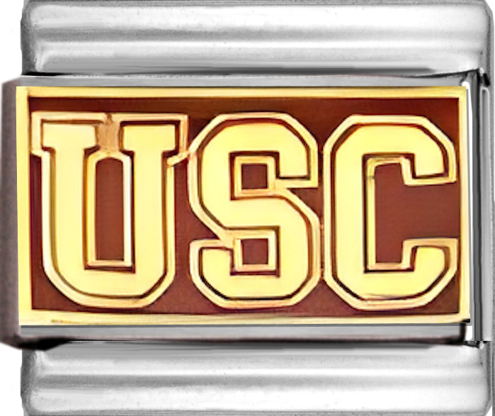 Gold USC on Red