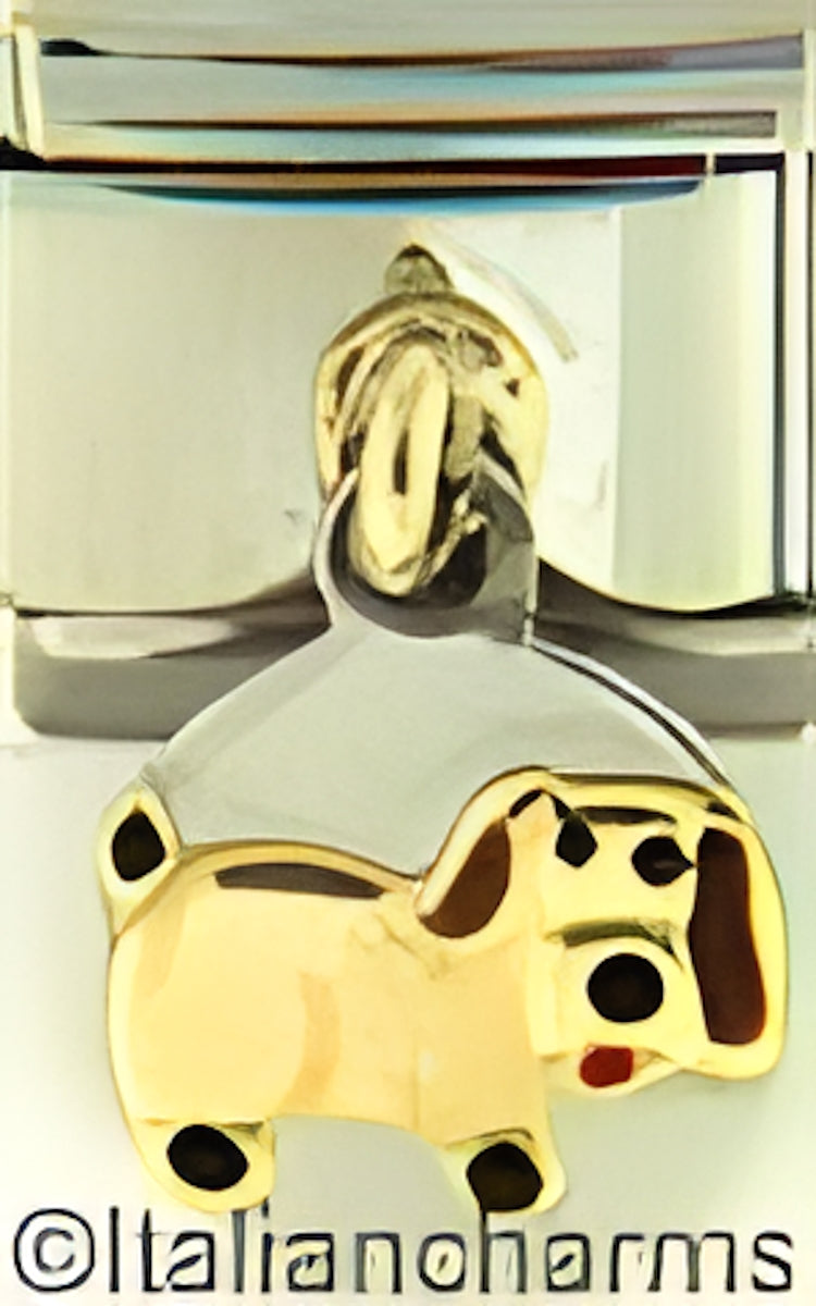 Dangle Dog with Brown Ears on Steel
