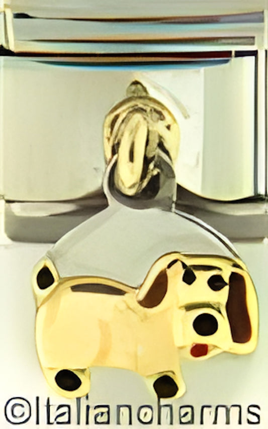 Dangle Dog with Brown Ears on Steel