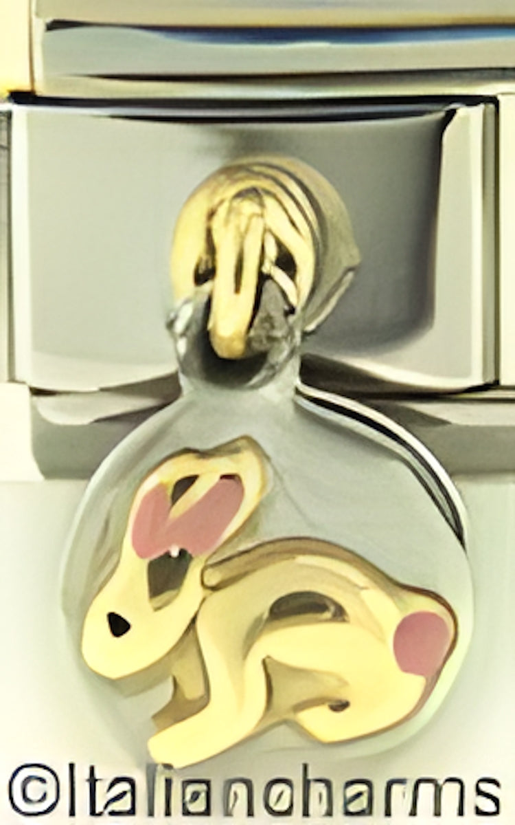 Dangle Gold Bunny on Steel