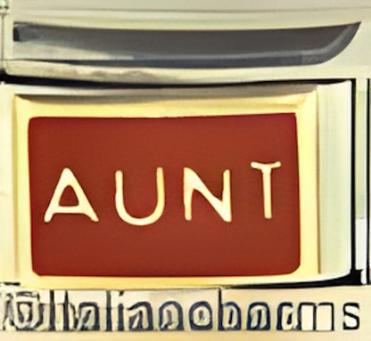 Gold Aunt on red