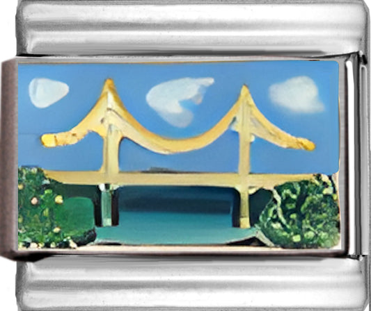 Gold Bridge with Blue Sky