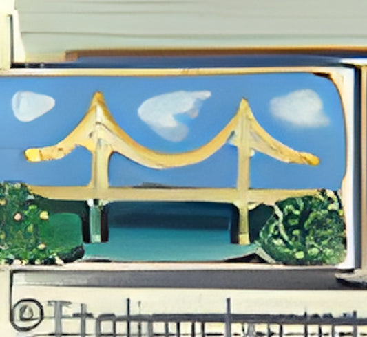 Gold Bridge with Blue Sky