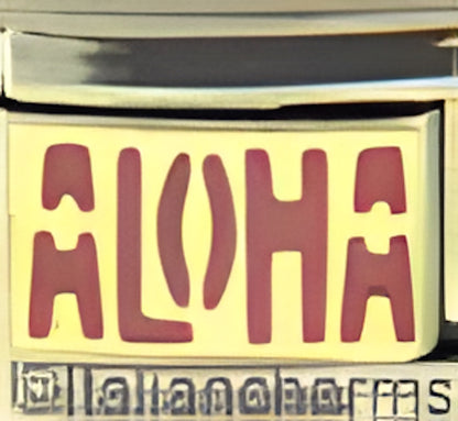 Pink ALOHA on Gold