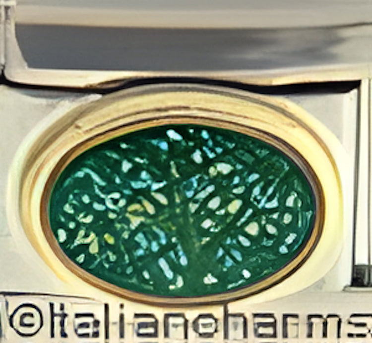 Teal Glitter Oval