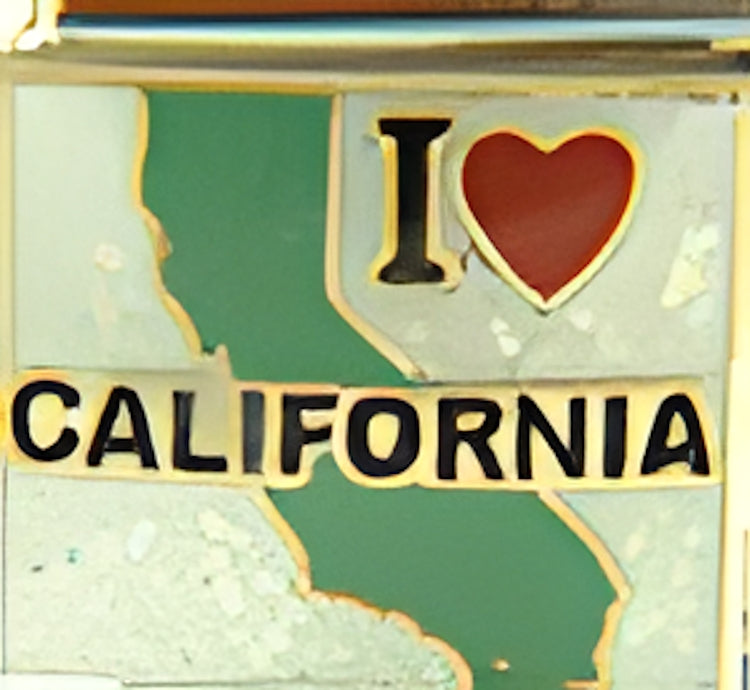 I Love California on White
