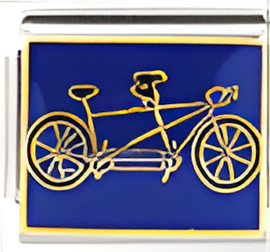 Tandom Bike On Blue Background