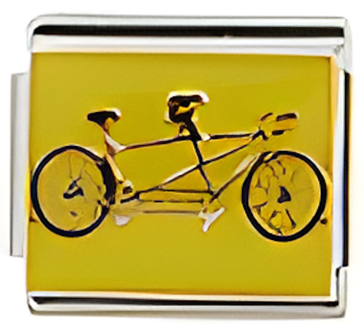 Tandom Bike On Yellow Background
