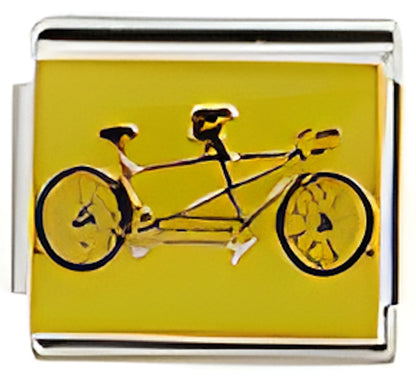 Tandom Bike On Yellow Background
