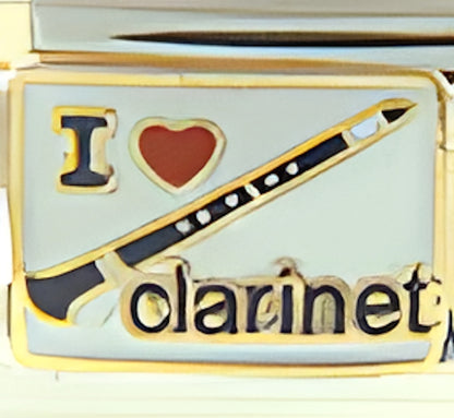 I Love Clarinet with Red Heart and Clarinet