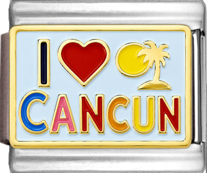 I Love Cancun with Palm Tree and Sun