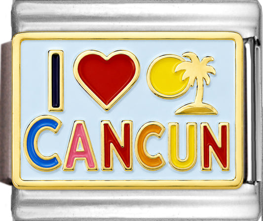 I Love Cancun with Palm Tree and Sun