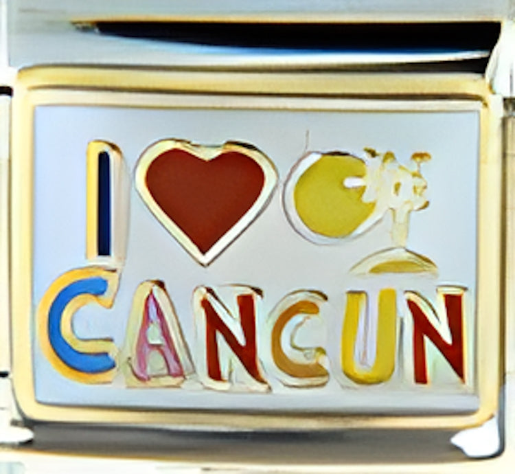 I Love Cancun with Palm Tree and Sun