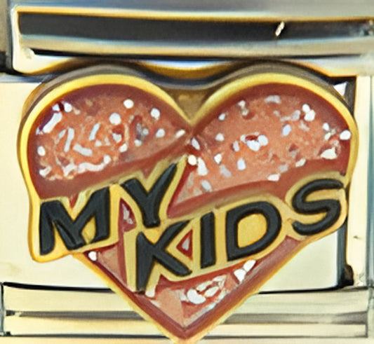 My Kids on Pink Heart