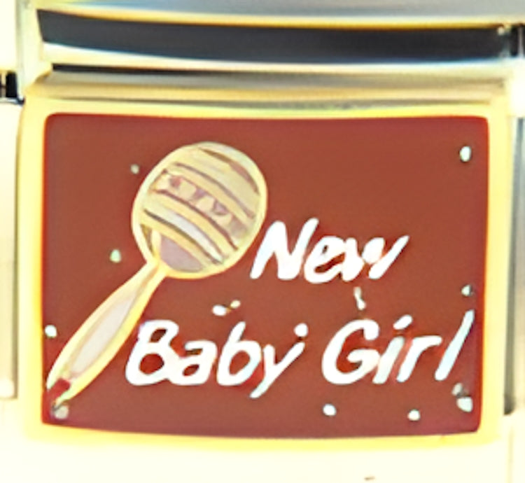 New Baby Girl with Rattle