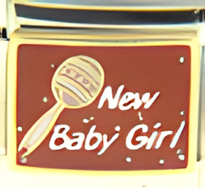 New Baby Girl with Rattle