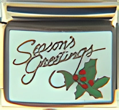 Seasons Greetings with Holly on White