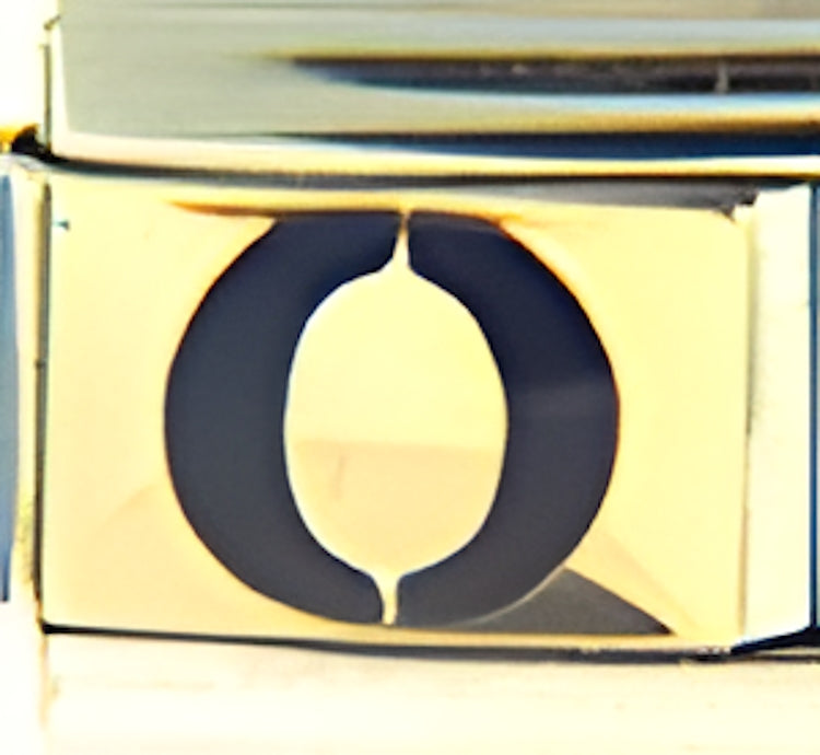 Blue O on Gold