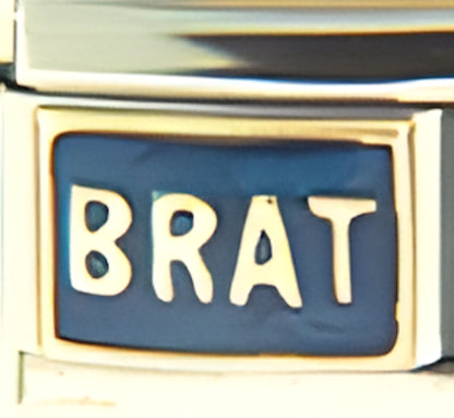 Gold Brat on Sparkle Blue
